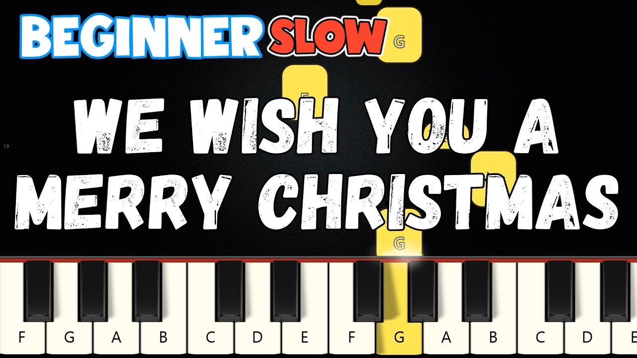 We Wish You A Merry Christmas | SLOW Beginner Piano Tutorial | Easy Piano