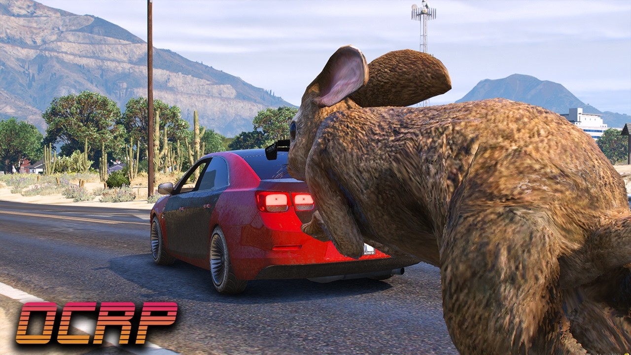 Crazy Giant Rabbit Chases Us in GTA RP