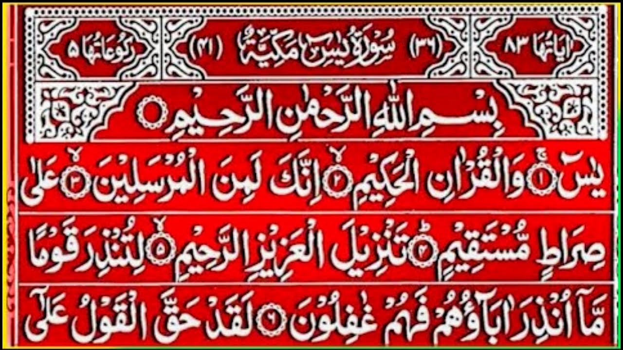 Surah Yaseen – Beautiful Quran Tilawat with Arabic Text (Educational Recitation)