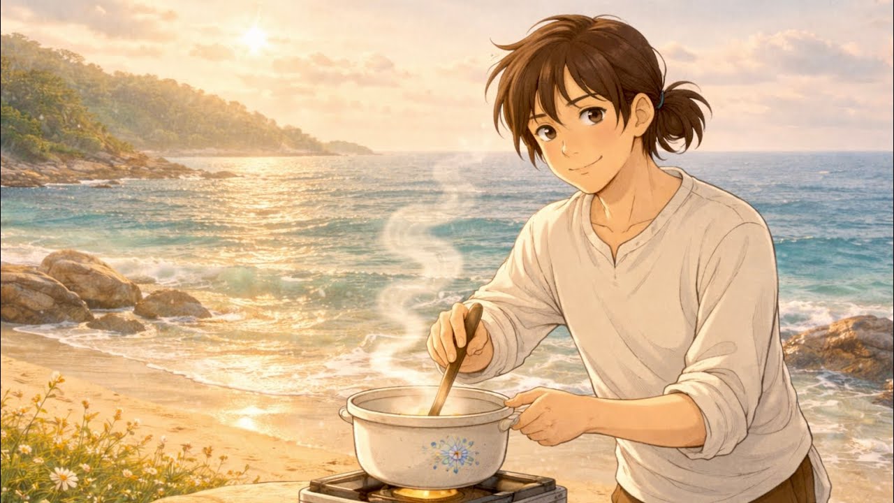 Simple Days by the Sea: Cooking, Family Time & Peaceful Moments | Ghibli Style ASMR