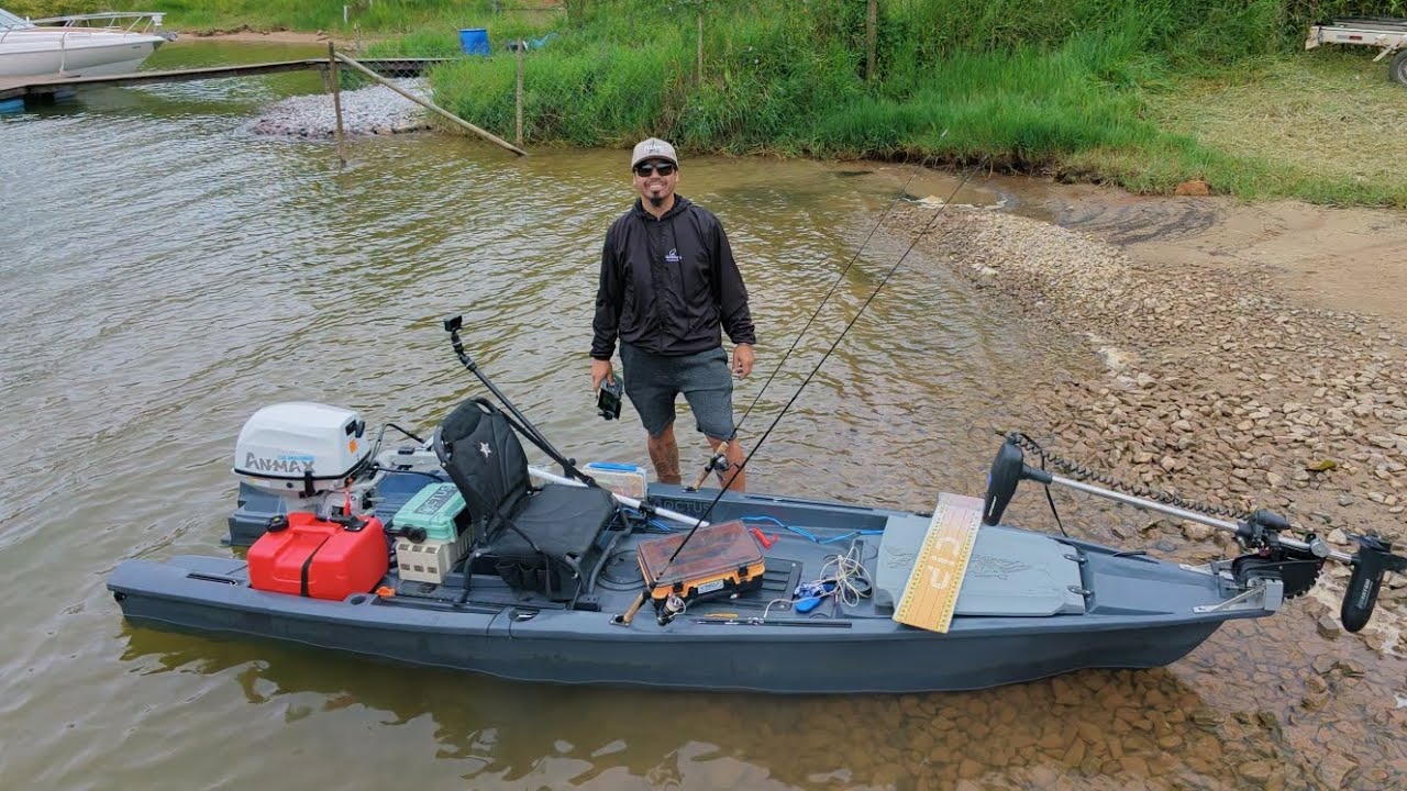Anmax 9.8 HP no Caiaque Flecha Polaris Náutica!!