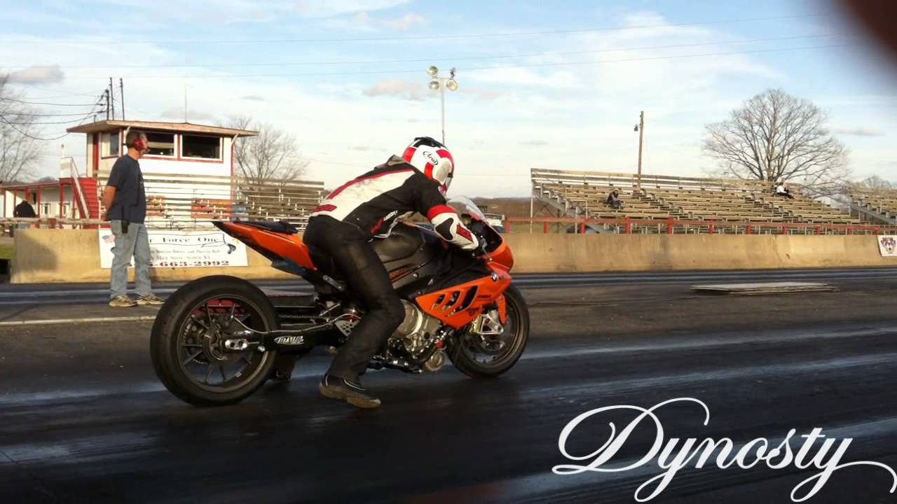 Turbo BMW S1000RR testing burnout and 1/4 Mile Drag Strip