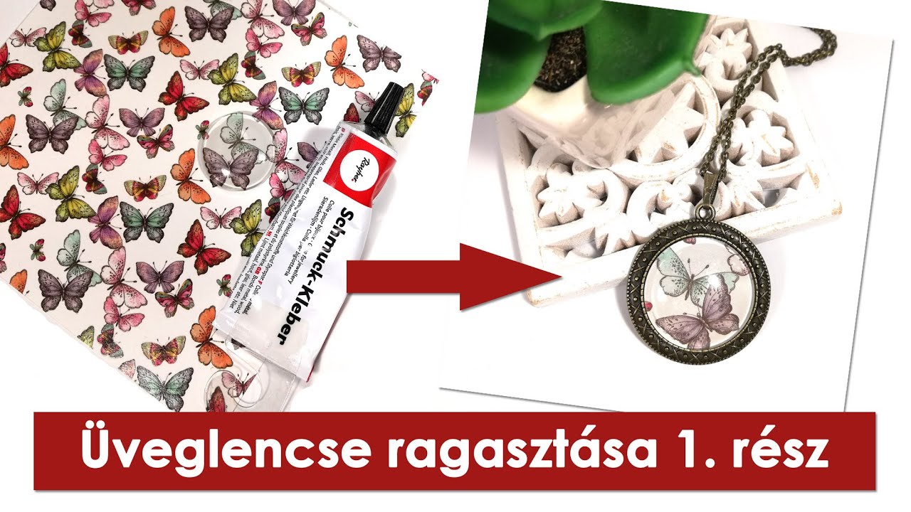 Üveglencsés ékszer készítés - Ékszerragasztó és Gyári mintás papír - Csinálj Ékszert!  oktató videó