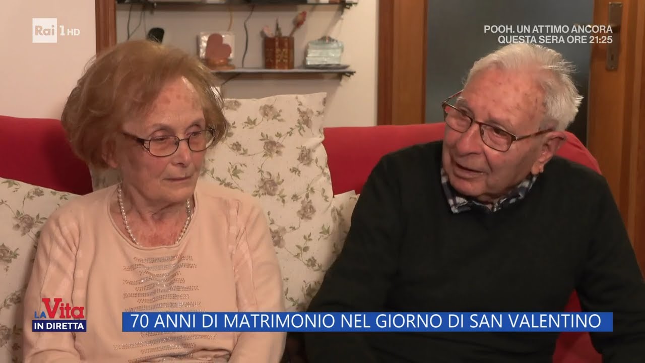 70 anni di matrimonio nel giorno di San Valentino - La vita in diretta 15/02/2023
