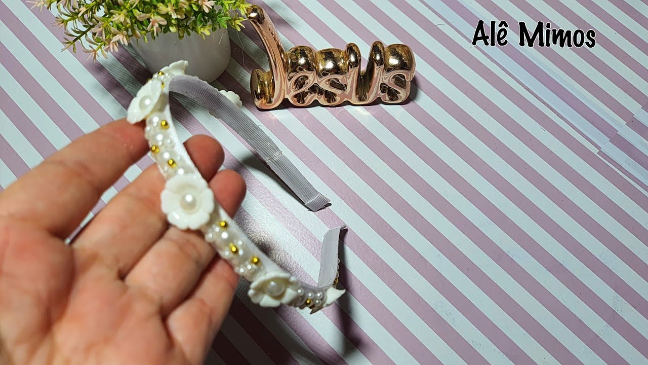 tiaras muito fácil / jeito econômico de fazer tiara de pérolas