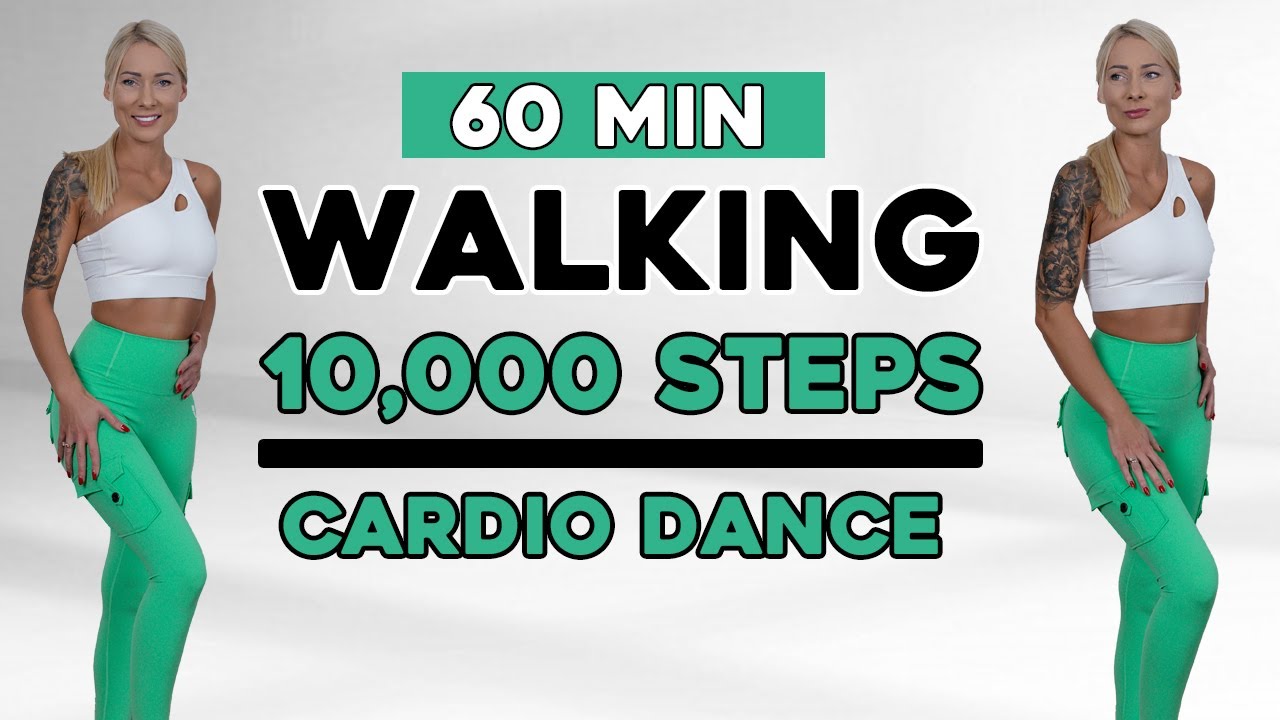 10000 STEPS IN 60 MIN - Walking Cardio Dance Workout to Burn Fat, Mood Booster, No Repeat No Jumping