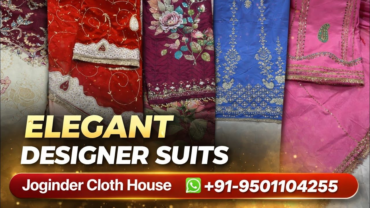 Latest Designer Punjabi Suits Collection | Pure Crepe Handwork | Joginder Cloth House Phagwara