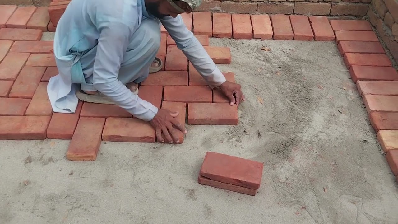 Skilled Mason Fixing Tiles on Floor | Brickwork & Construction Skills