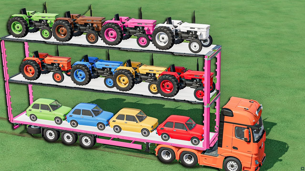 Transport Job With Mini FIAT SPECIAL Tractor Of Colors | Farming Simulator 22