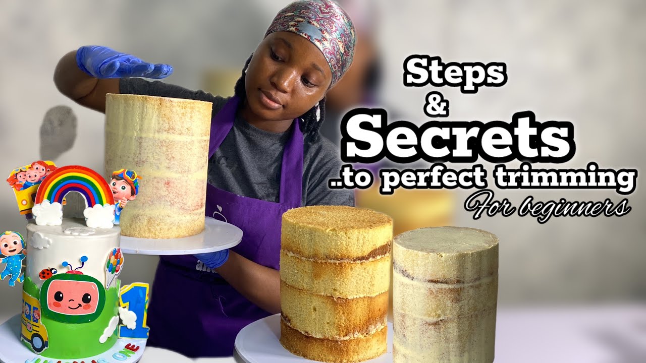 How to Trim and Crumbcoat your cake for Perfect Fondant Covering || Beginner friendly steps #cake