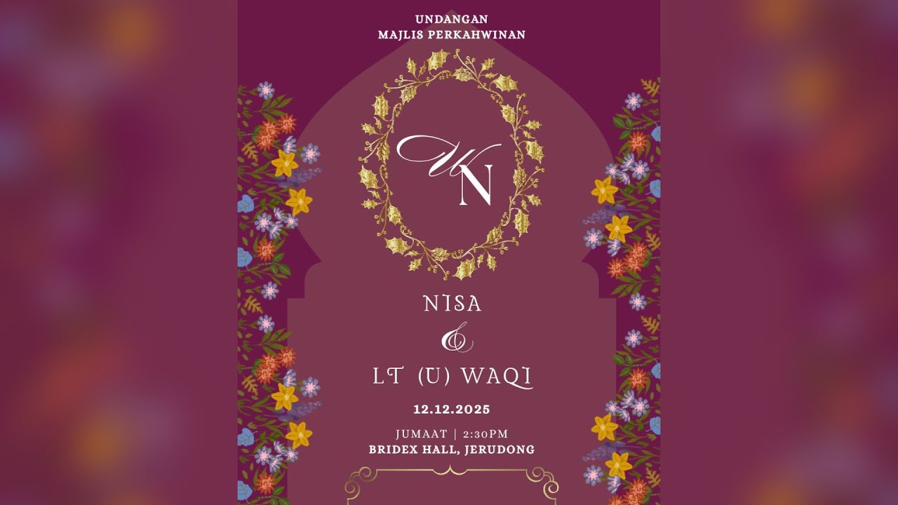 Leftenan Ahmad Waqiuddin & Nisa Qawiemah Majlis Bersanding