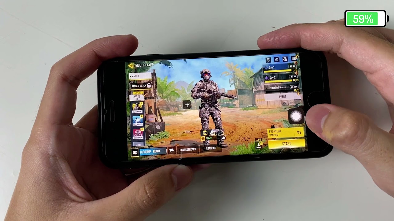 iPhone 7 Test Game Call Of Duty RAM 2GB | Apple A10 Fusion, Battery Drain Test