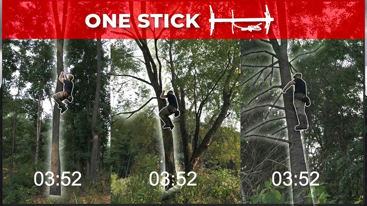 ONE STICK CLIMBING! - Timing DIFFERENT TREES