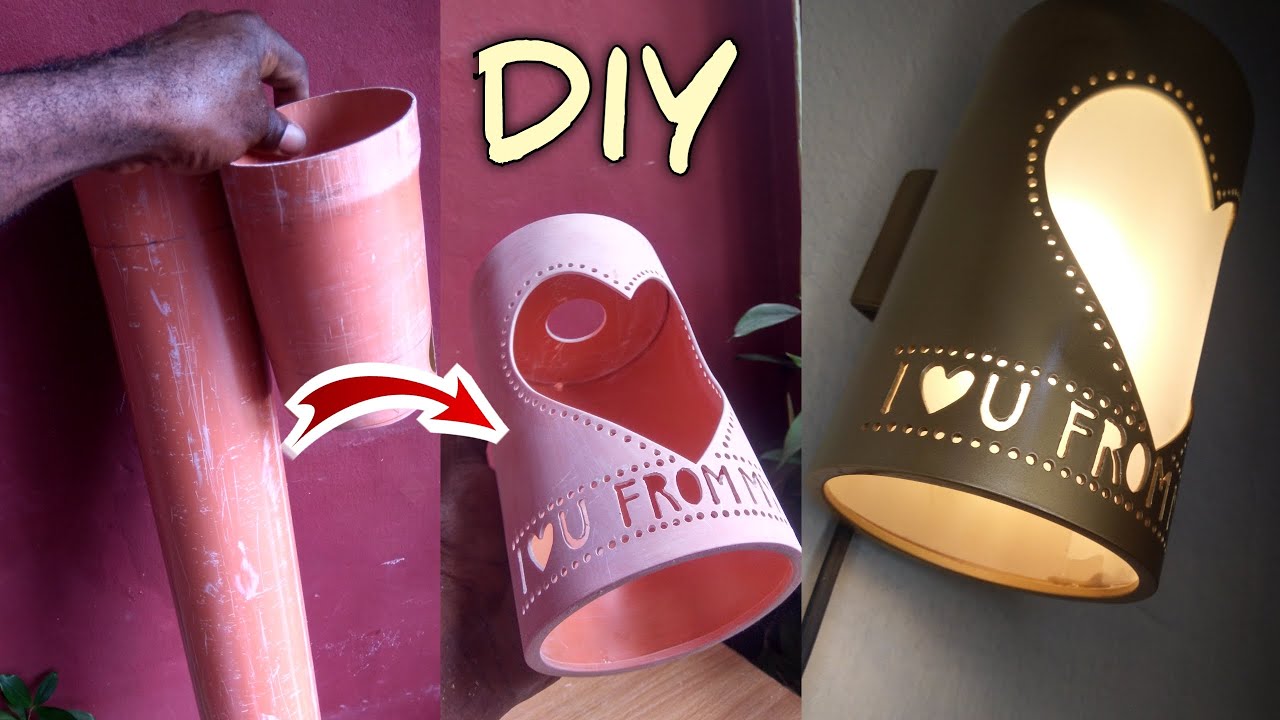 How to Make a Love Wall Lamp from PVC | DIY Lighting Projects | New Craft Idea for Home Decoration