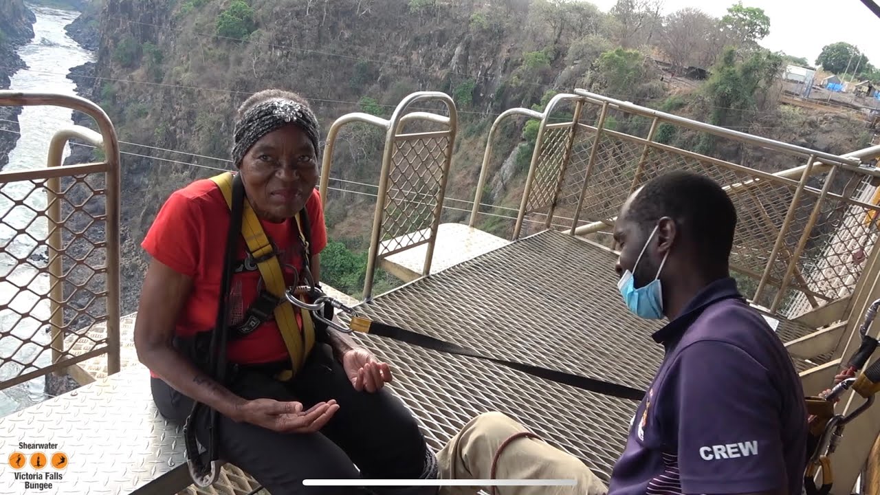 79 Year Old Zimbabwean - Becomes The Oldest To Bungee Jump Off Victoria Falls Bridge