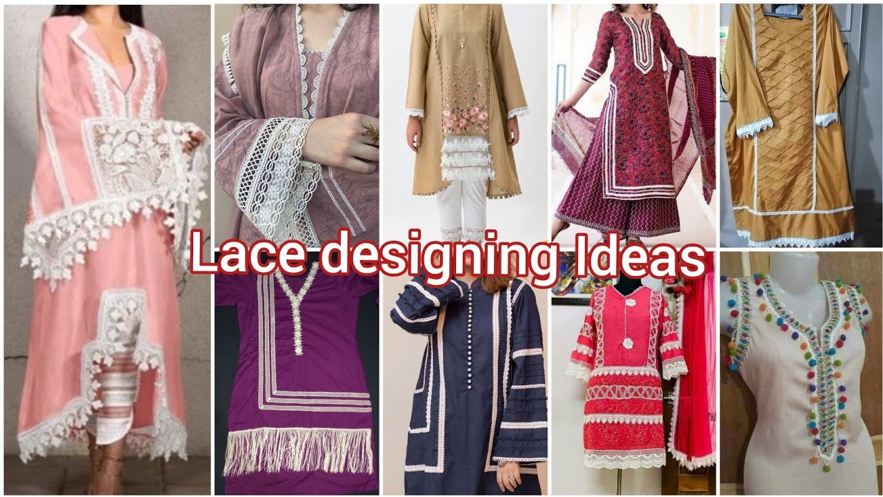 Very Stylish Lace Design Suits/Beautiful Lace Designing kurtis/Shuttal,Joining,Chikan Lace Designs