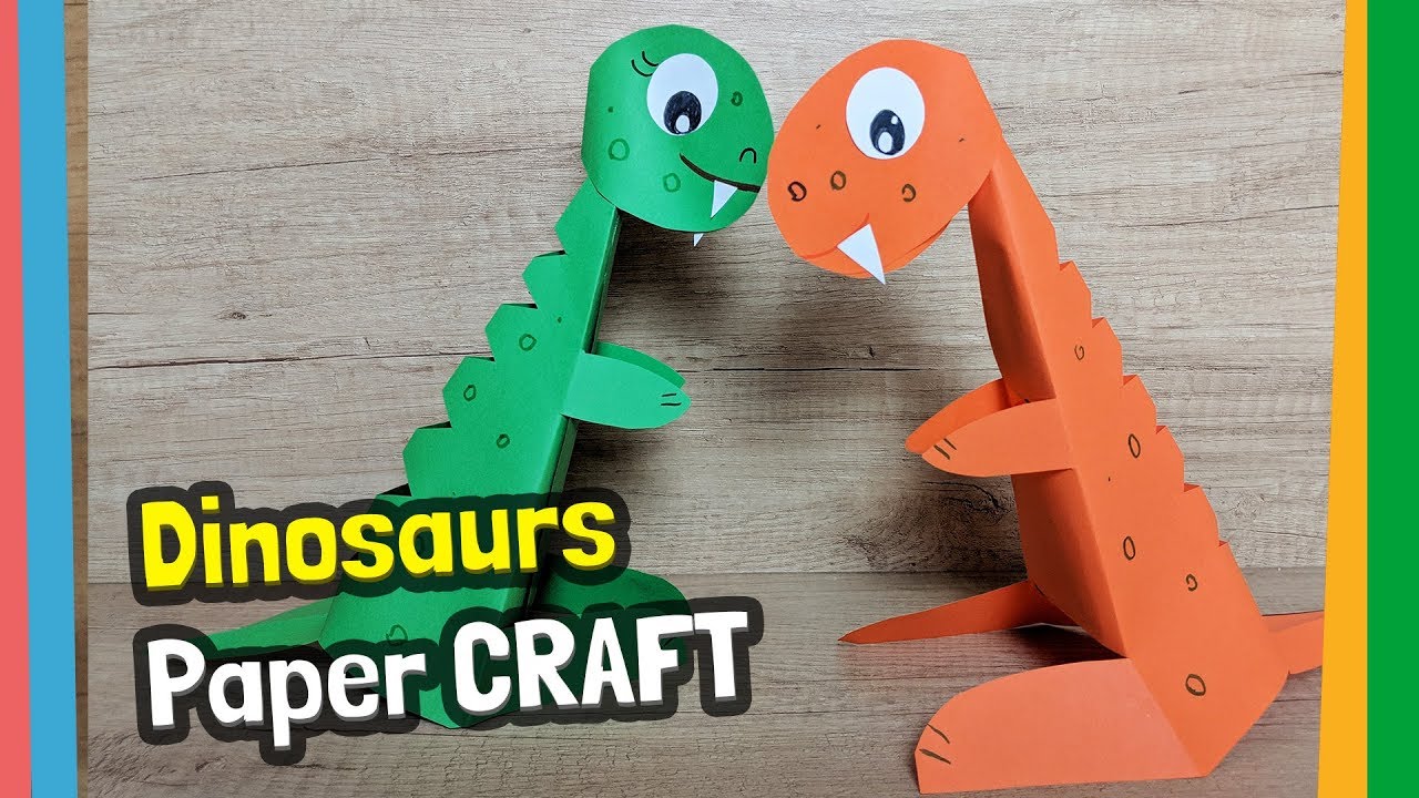 How to make funny paper dinosaurs with kids