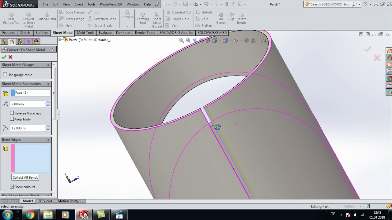 SOLIDWORKS SHEET METAL UNFOLD FOLD