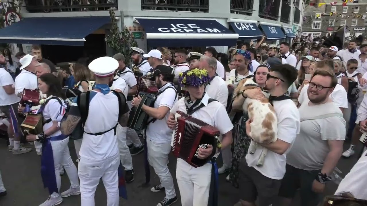 Weird, Wonderfull, Mayday Obby Oss at Padstow, Cornwall, UK