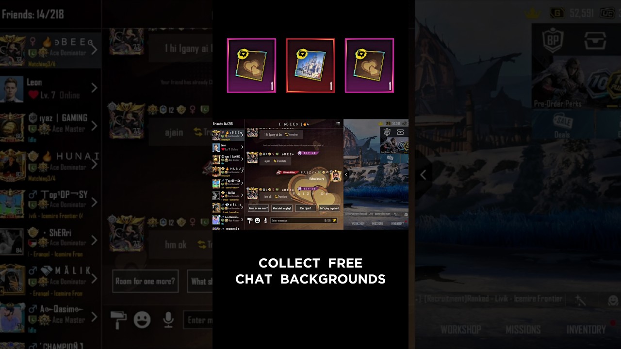 Collect Free Chat Backgrounds 😍 Update 3.5 #pubgmobile #pubg