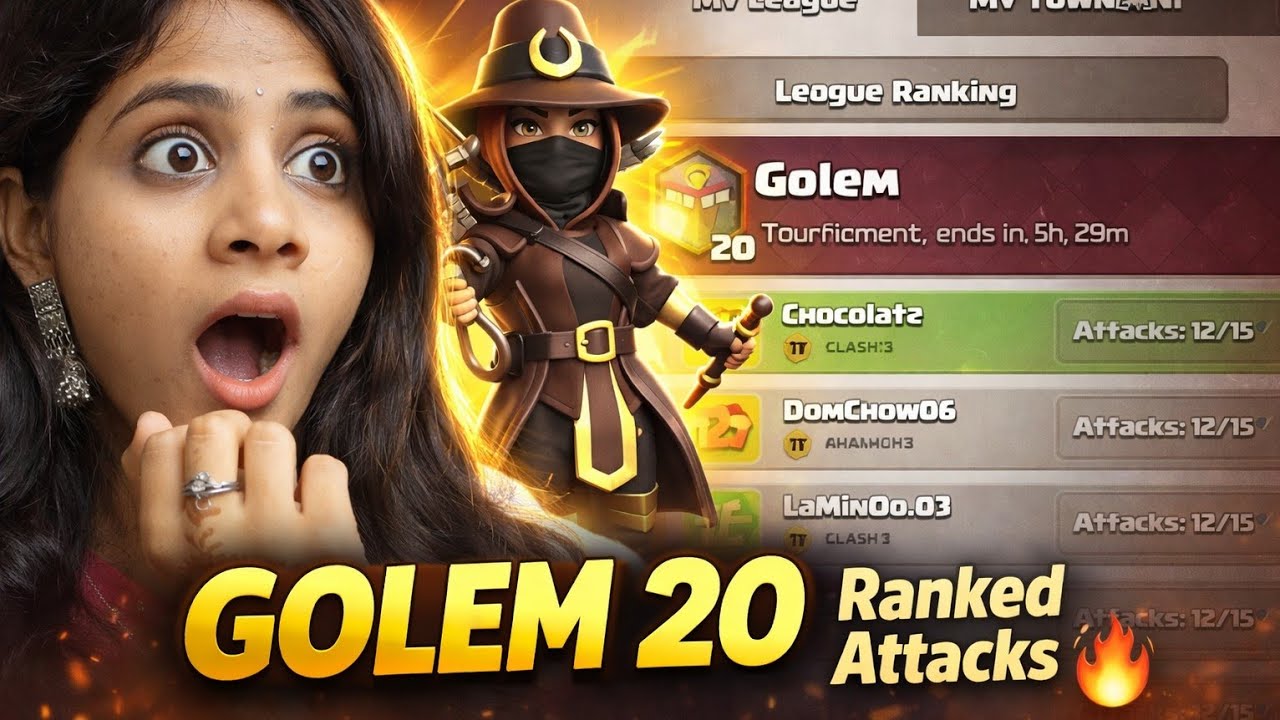 TH15 Golem 20 League Ranked Attacks 🔥 | Insane Rank Push Clash of Clans