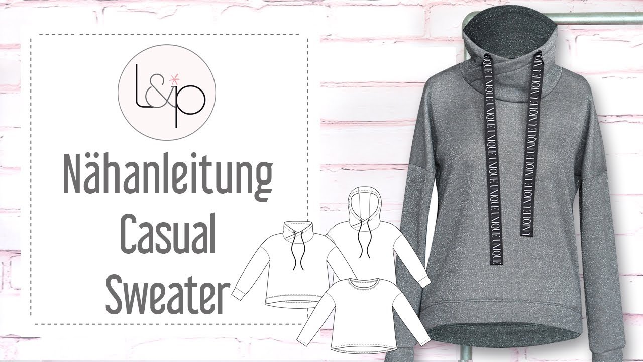 Nähanleitung Casual Sweater - ein lässiges Sweatshirt mit Wickelkragen nähen