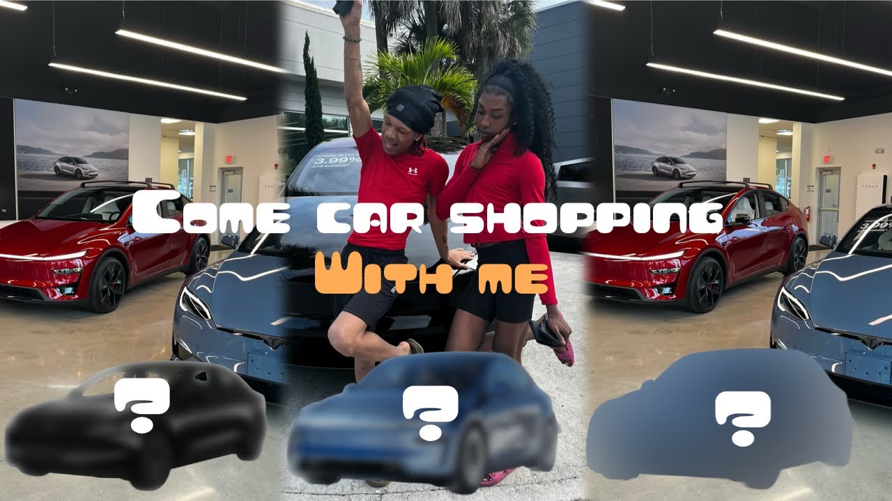 Car shopping + friends + test driving + dream car 