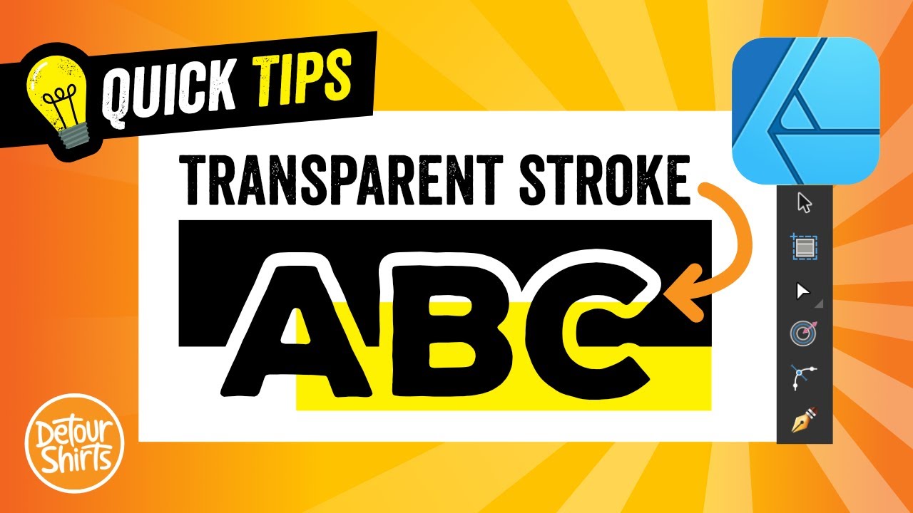 Affinity Designer Quick Tips | Easy Transparent Stroke Tutorial for T-Shirt Design & Print on Demand