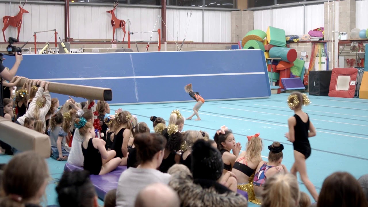 Ella performs her floor routine in the Baskervilles Christmas Gala 2017