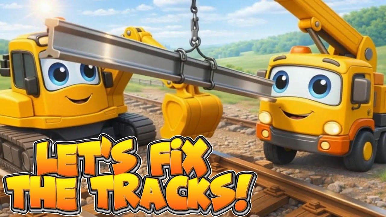 Let’s Fix the Tracks! 🚜🚂 | Digger & Tina Machine Adventure for Kids