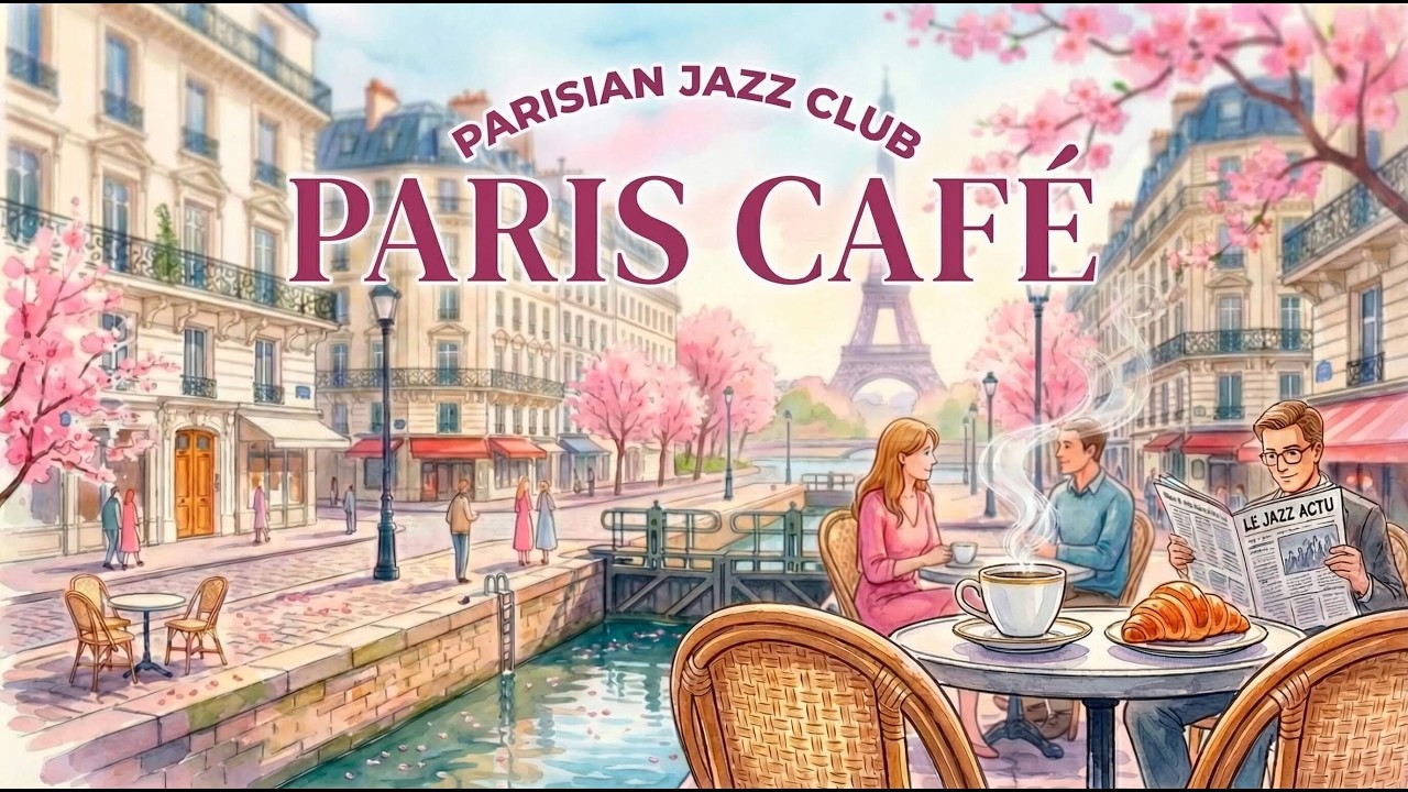 𝐏𝐀𝐑𝐈𝐒 𝐂𝐀𝐅𝐄 🌸 French Instrumental Music  | Relaxing Coffee Ambience | Canal Saint Martin Springtime