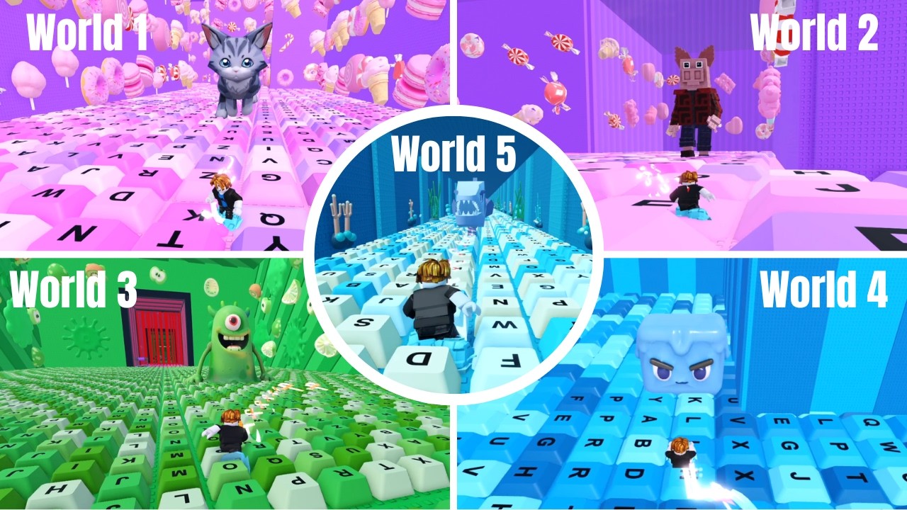 I Beat All Stages & Bosses of World 1 to World 5 | +1 Backflip Keyboard Escape | Roblox