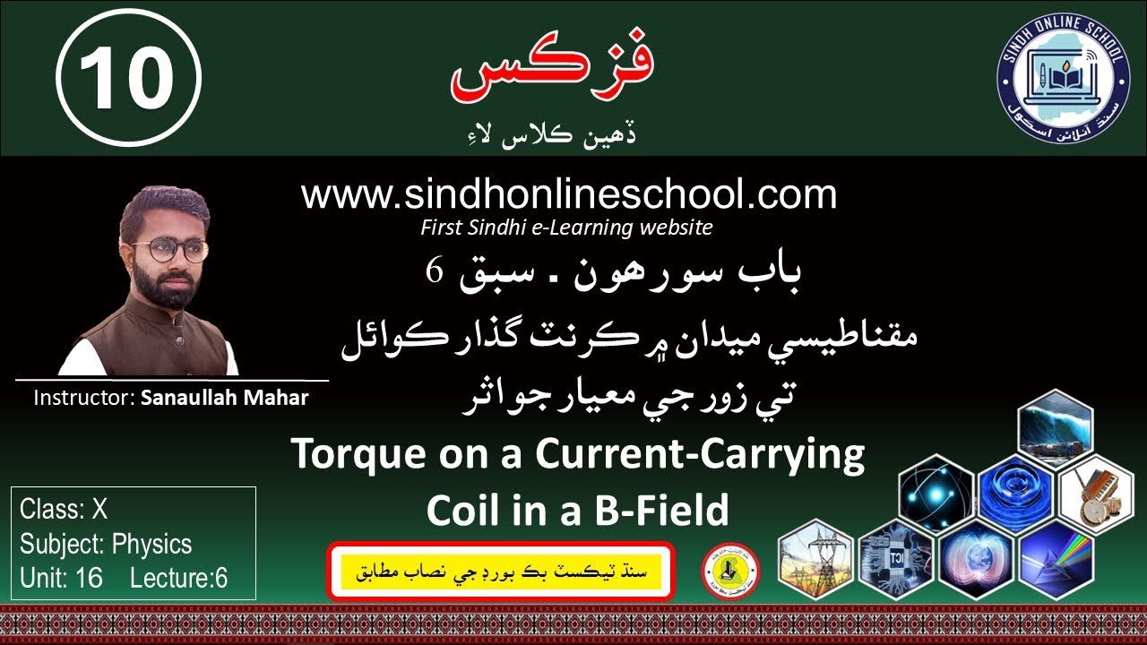 Torque on a current carrying coil in a magnet field | Physics Class 10| Chapter 16| Lecture 06 |SOS