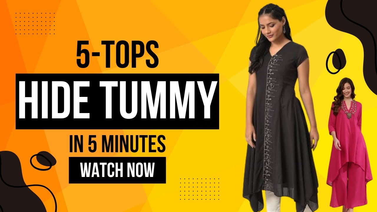 5 tops to hide tummy || best kurti ideas to hide belly || Dress to hide your tummy #fashion #kurtis