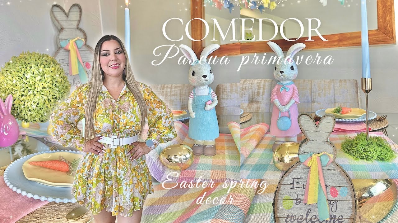 COMEDOR Pascua Primavera🐇🪷cozy decoration🪷Easter spring dining room decoration🪷
