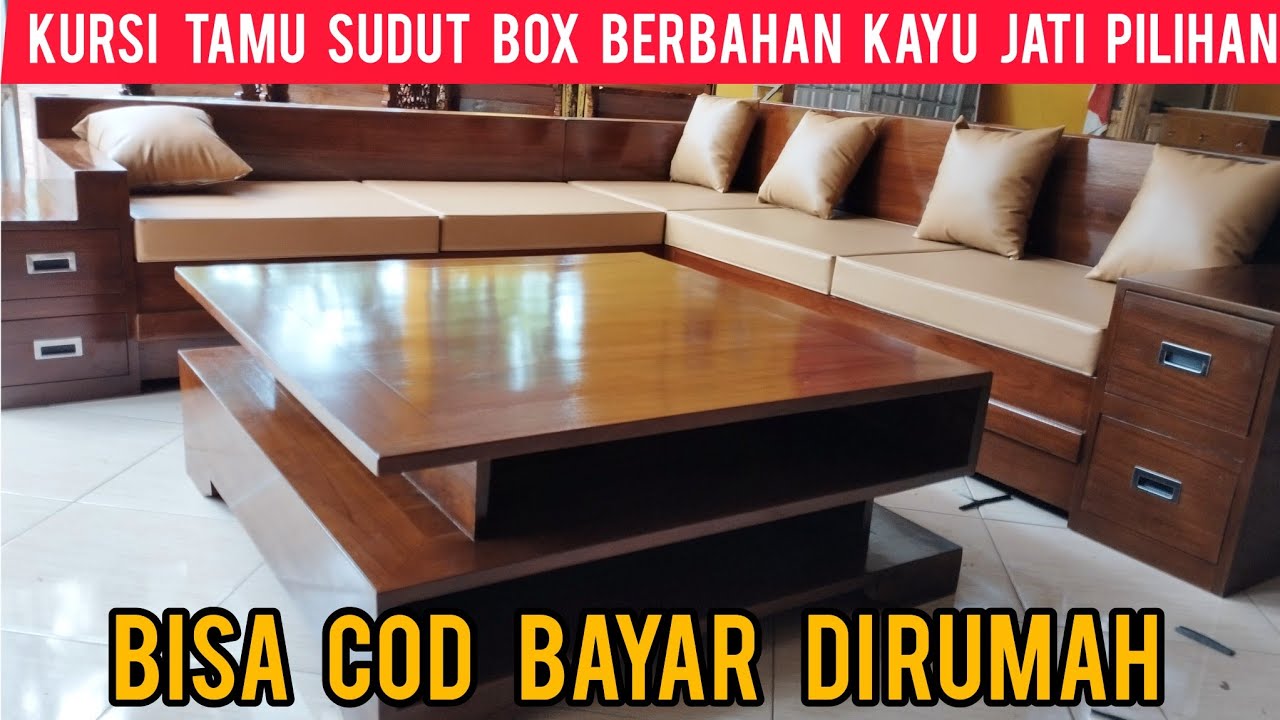 Kursi tamu sudut box kayu jati