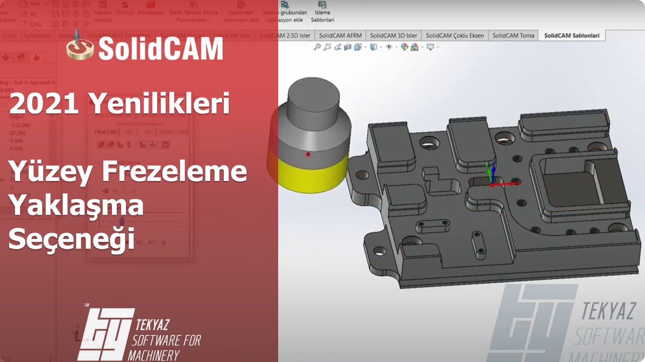 SolidCAM 2021 Yenilikleri - Yüzey Frezeleme Yaklaşma Seçeneği