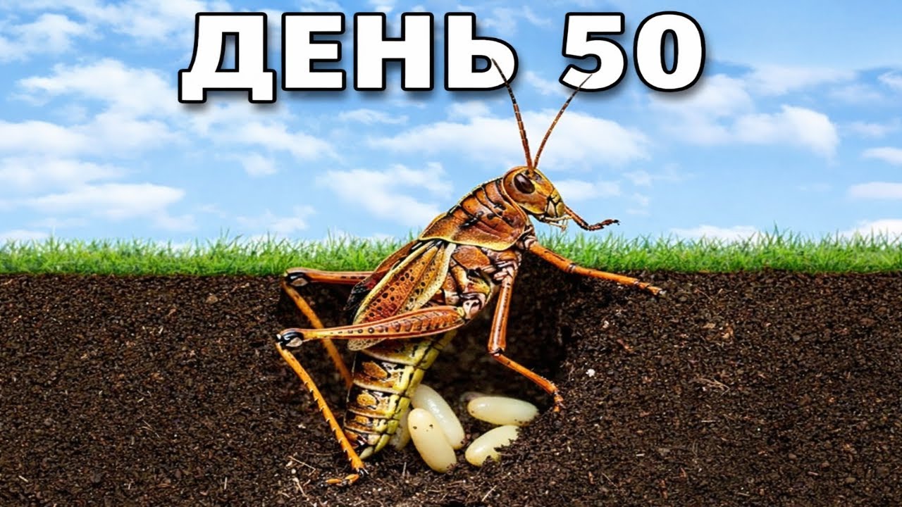 Выращивание кузнечиков в течение 50 дней