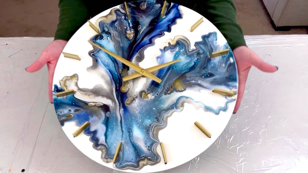 # 542 - Learn How to Make This GORGEOUS Clock with these Simple Steps! - Acrylic Pouring