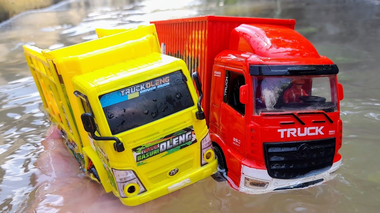 Mobilan truk oleng hanyut di irigasi sawah, mobil polisi, bus telolet, truk kontainer, ambulan, jeep