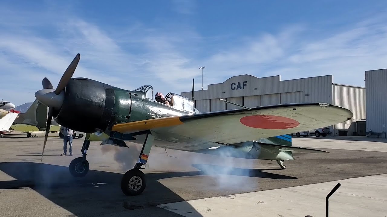 A6M3 Zero startup, taxi, takeoff, + more! | CAF SoCal