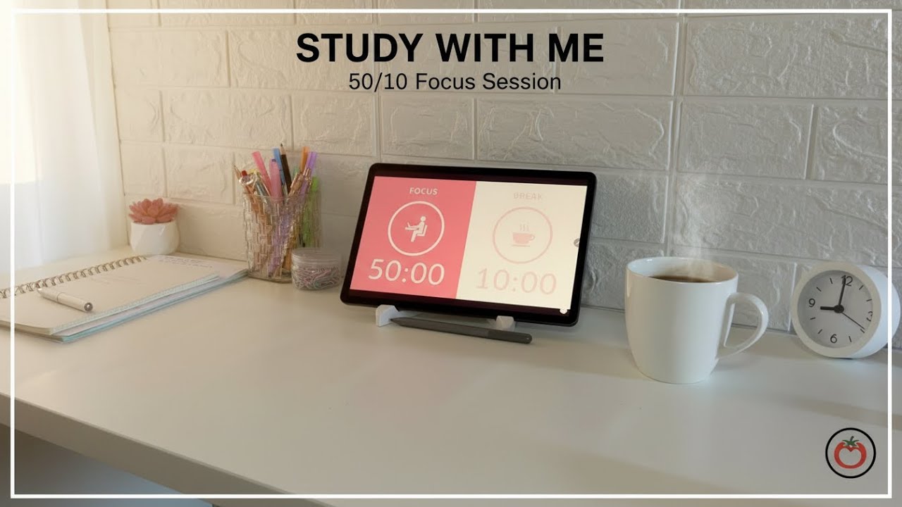 Study with me 50 min pomodoro🤍