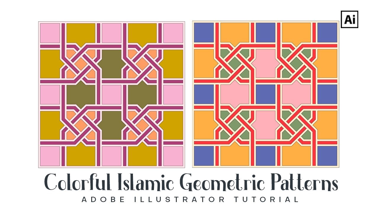 create colorful Islamic geometric patterns | illustrator tutorial