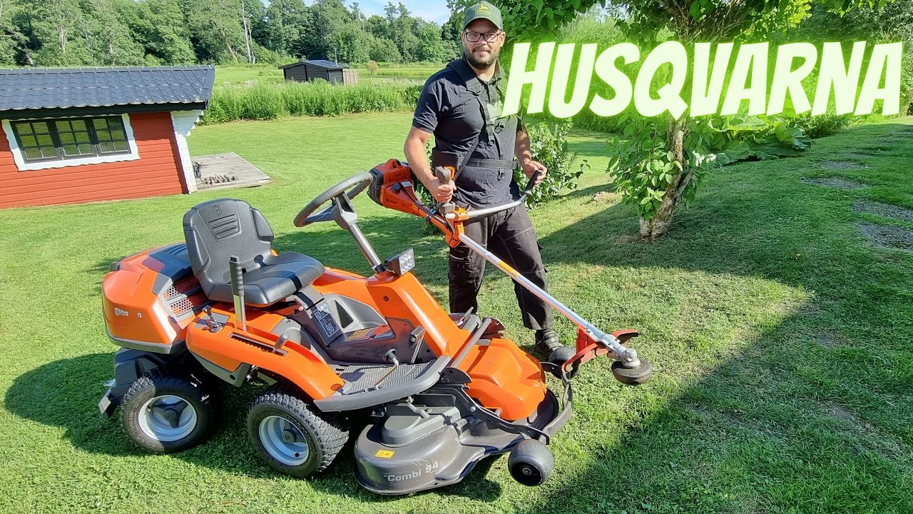Klipper och trimmar gräs med Husqvarna