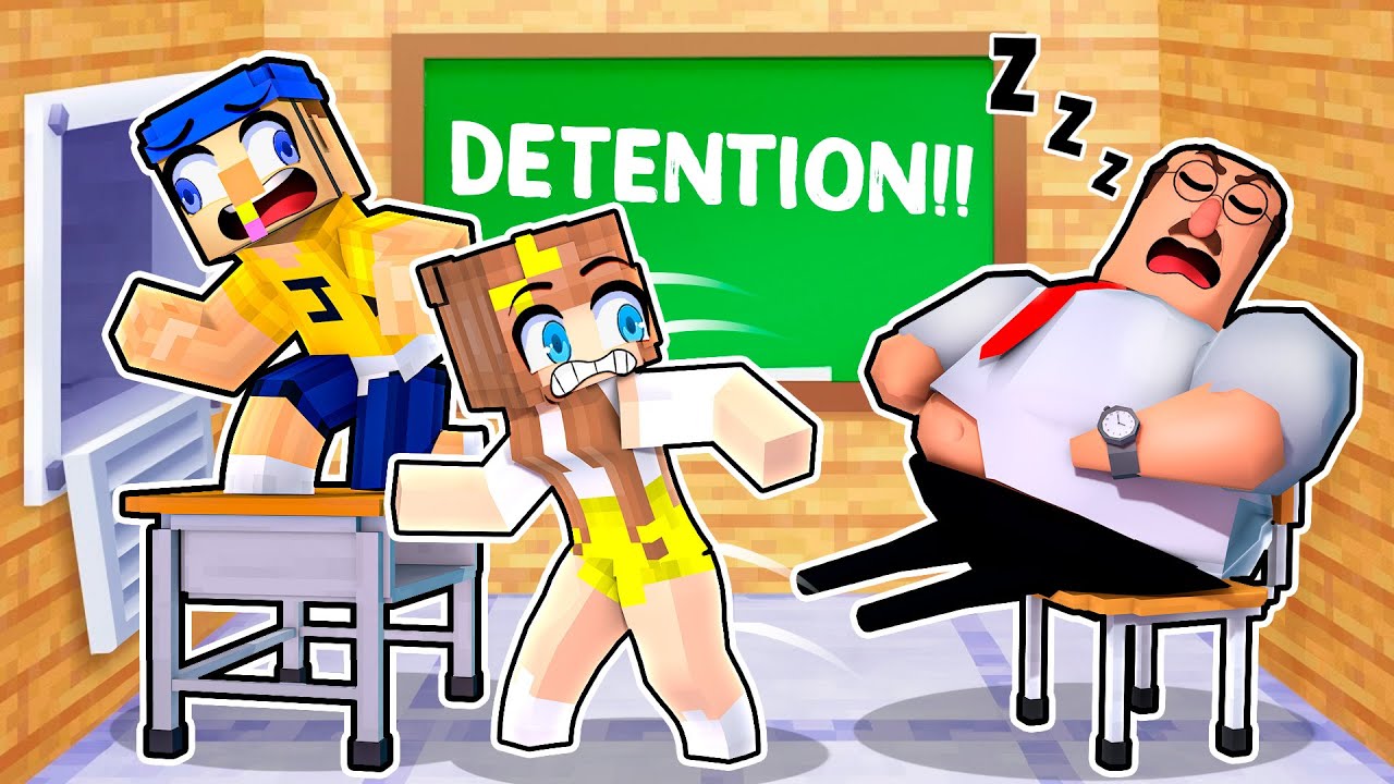 Jeffy and CRAZY FAN GIRL Get Detention in Minecraft!