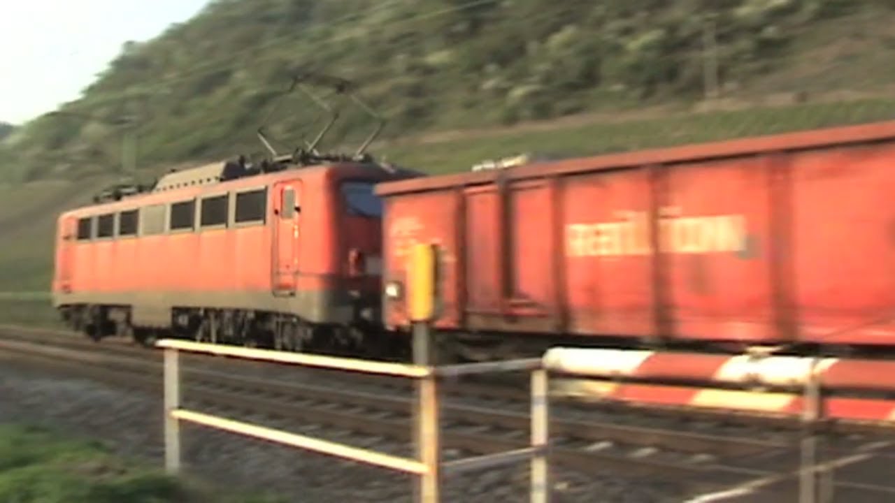 Züge zwischen Hammerstein und Leutesdorf am Rhein, 140, DBAG 185, 2x MRCE 185, 143, 2x 425