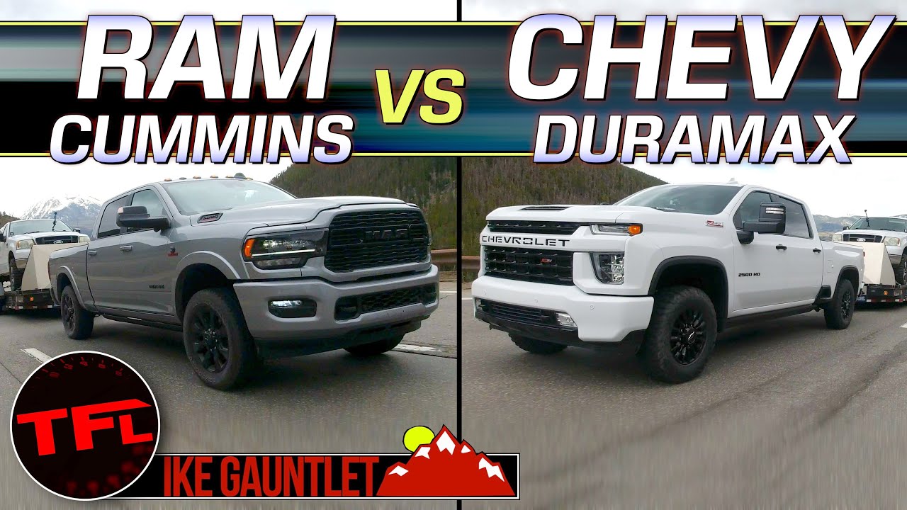 IT'S ON - Ram 2500 HD Cummins vs Chevy Silverado HD Duramax vs Ike Gauntlet!