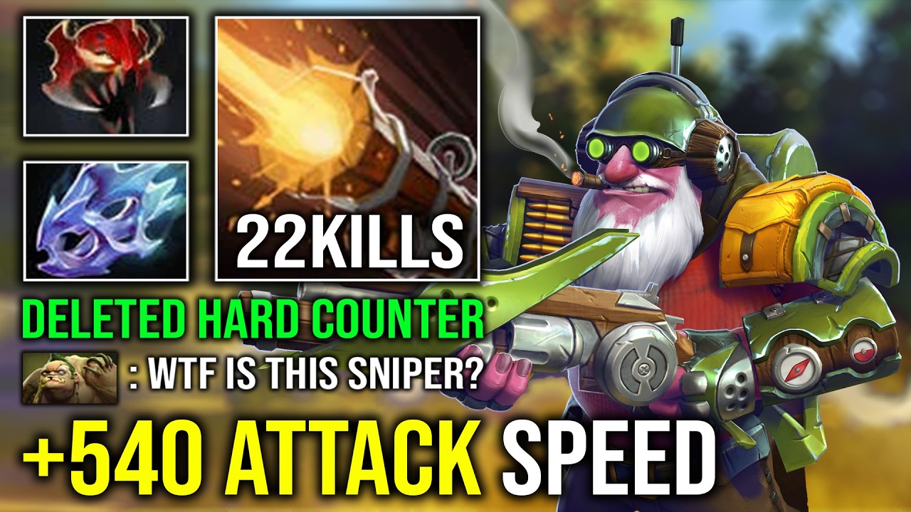 WTF +540 ATTACK SPEED Unlimited Crit Knockback Hit Like a Truck Sniper Deleted Counter Dota 2
