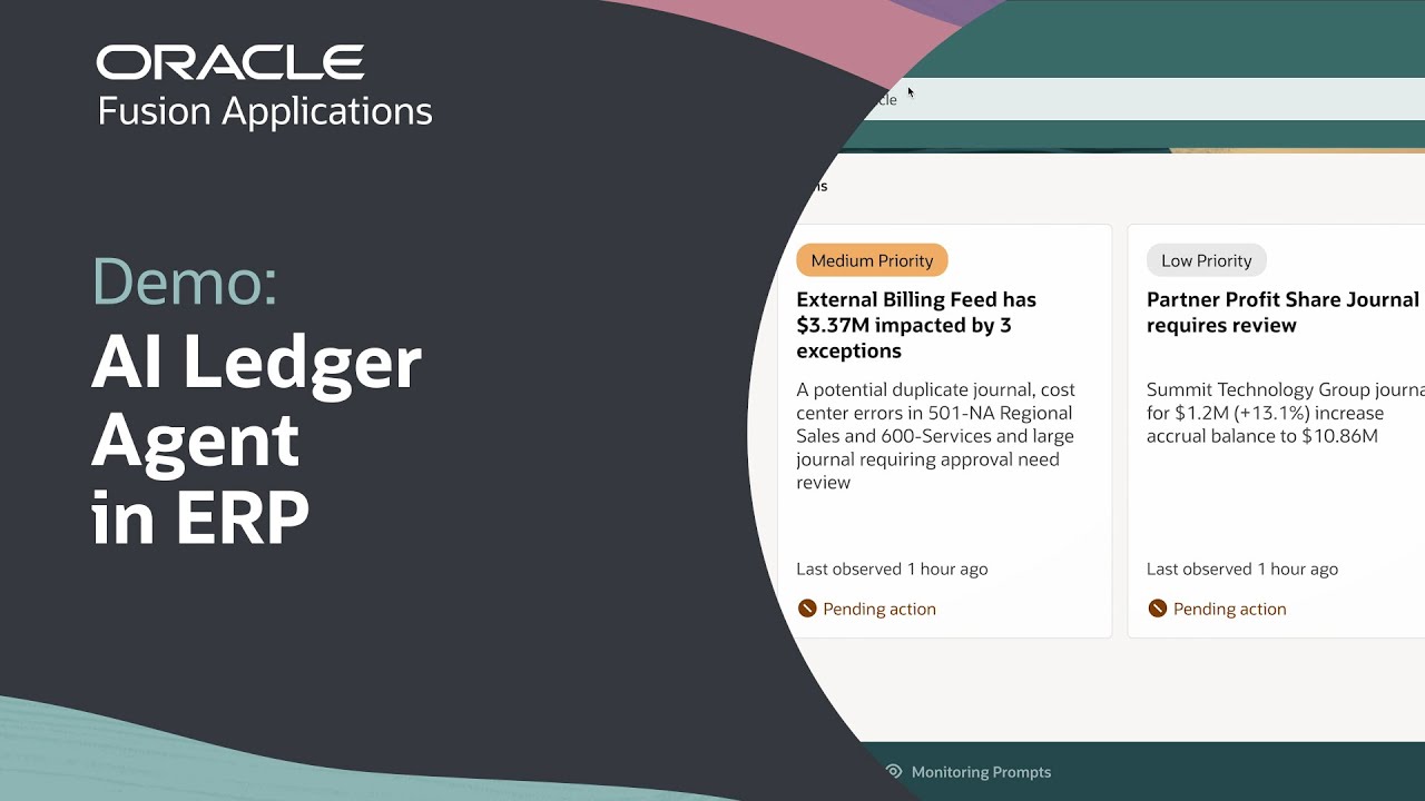 Oracle AI Ledger Agent в Oracle Cloud ERP: демонстрация