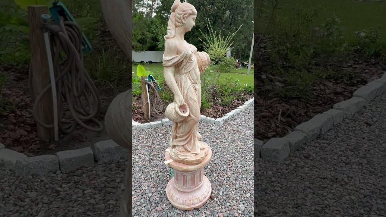 Positioned the statue on the pedestal